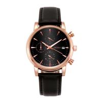 Men Wrist Watch, PU Leather, with zinc alloy dial & Glass, Chinese movement, rose gold color plated, for man & waterproof Approx 7.5 Inch 