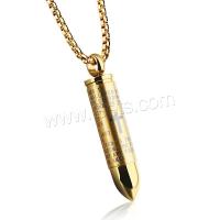 Titanium Steel Jewelry Necklace, Bullet, plated, box chain & for man 30mm Approx 21.65 Inch 