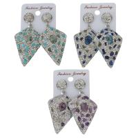 Rhinestone Clay Pave Drop Earring, with rubber earnut & Gemstone, for woman 62mm 