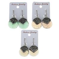 Rhinestone Clay Pave Drop Earring, with Gemstone, for woman 42mm 