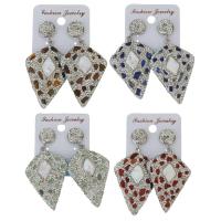 Rhinestone Clay Pave Drop Earring, with rubber earnut & Gemstone & for woman 62mm 
