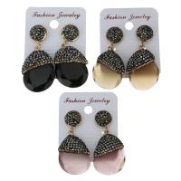 Rhinestone Clay Pave Drop Earring, with rubber earnut & Gemstone & for woman 45mm 