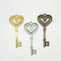 Zinklegierung Schlüssel Anhänger, plattiert, keine, 60x30x2.4mm, Bohrung:ca. 2mm, 30PCs/Tasche, verkauft von Tasche