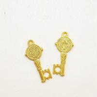 Zinc Alloy Key Pendants, gold color plated Approx 1mm 