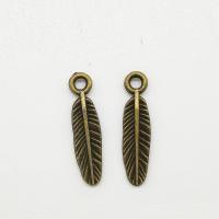 Zinc Alloy Feather Pendants, antique bronze color plated Approx 2mm 