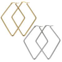 Stainless Steel Lever Back Earring, Rhombus, for woman 