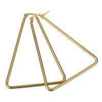 Stainless Steel Lever Back Earring, Triangle, for woman, gold 