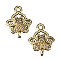 Cubic Zirconia Micro Pave Brass Connector, micro pave cubic zirconia & 1/1 loop, gold Approx 1.5mm 