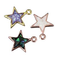 Звезды подвески латунные, Латунь, с Ракушка & Раковина морское ушко, Звезда, мозаика, Много цветов для выбора отверстие:Приблизительно 1.5mm, продается PC