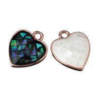 Brass Heart Pendants, with Abalone Shell, mosaic Approx 1.5mm 