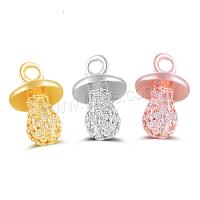 Cubic Zirconia Micro Pave Brass Pendant, with Cubic Zirconia, nipple of a feeding bottle shape, plated, micro pave cubic zirconia 12.5*8mm Approx 2mm 