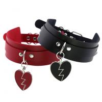 PU Leather Choker Necklace, Heart, Adjustable & for woman 