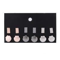 aleación de zinc Stud aretes, chapado, 6 piezas & para mujer, 9mm,11mm, 6/Set, Vendido por Set