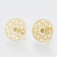 Stainless Steel Earring Stud Component, Flower, plated & for woman Approx 1mm 