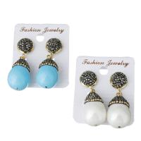 Rhinestone Clay Pave Drop Earring, with rubber earnut & Acrylic & for woman 39mm 