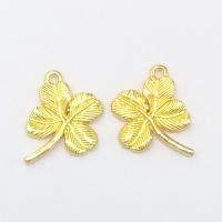 Zinc Alloy Clover Pendant, Four Leaf Clover, gold color plated Approx 2mm 