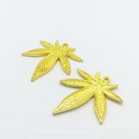Zinc Alloy Leaf Pendants, gold color plated Approx 1mm 