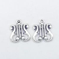 Zinc Alloy Hollow Pendants, Music Note, antique silver color plated Approx 1mm 