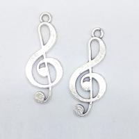 Zinc Alloy Hollow Pendants, Music Note, antique silver color plated Approx 2mm 
