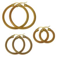 Stainless Steel Lever Back Earring, mesh & for woman, gold 