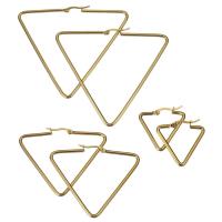 Stainless Steel Lever Back Earring, Triangle & for woman, gold 