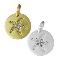 Cubic Zirconia Micro Pave Brass Pendant, Flat Round, plated, micro pave cubic zirconia Approx 3.5mm 