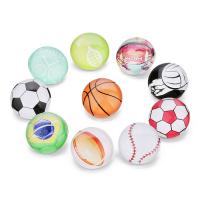 Glass Cabochon, with Paper, Dome, flat back, mixed colors, 18mm, 10/Bag 