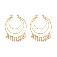 Zinc Alloy Leverback Earring, plated, fashion jewelry & for woman, golden 