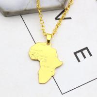 Zinc Alloy Necklace, Map, plated, With Pendant & Unisex & with letter pattern Approx 19.6 Inch 
