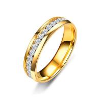 Нержавеющая сталь Rhinestone палец кольцо, нержавеющая сталь, Другое покрытие, ювелирные изделия моды & Мужская & со стразами, Много цветов для выбора, 6mm, продается PC