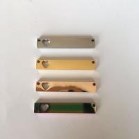 Stainless Steel Pendants, Rectangle, double-hole 