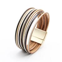 PU Leather Cord Bracelets, zinc alloy magnetic clasp, fashion jewelry & for woman 
