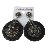 Rhinestone Clay Pave Drop Earring, with rubber earnut & Gemstone, for woman 55.5mm 