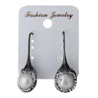 Rhinestone Clay Pave Drop Earring, with Freshwater Pearl, for woman 