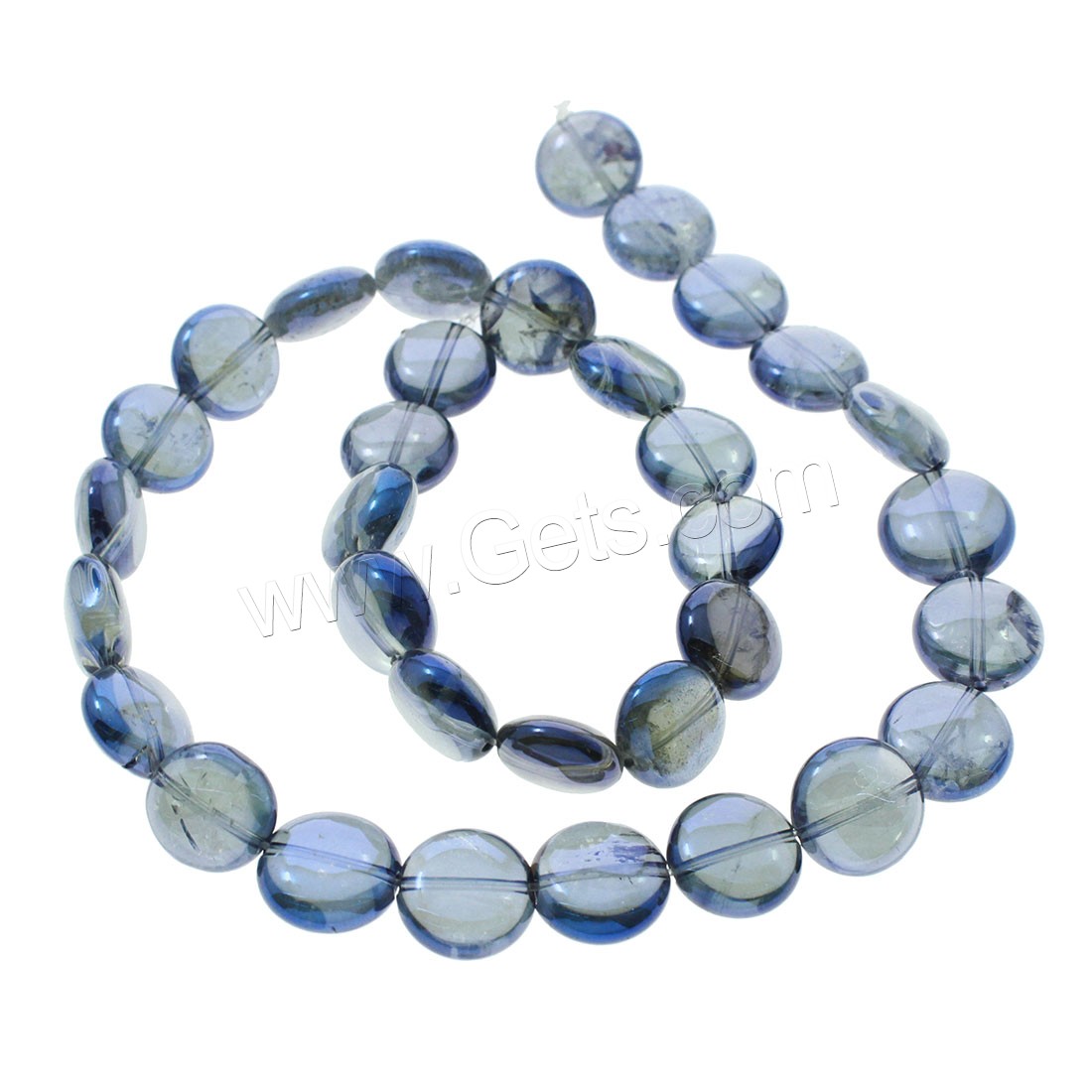 Quartz Beads, Flat Oval, colorful plated, different size for choice, Hole:Approx 1mm, Length:Approx 15.1 Inch, Sold By Strand
