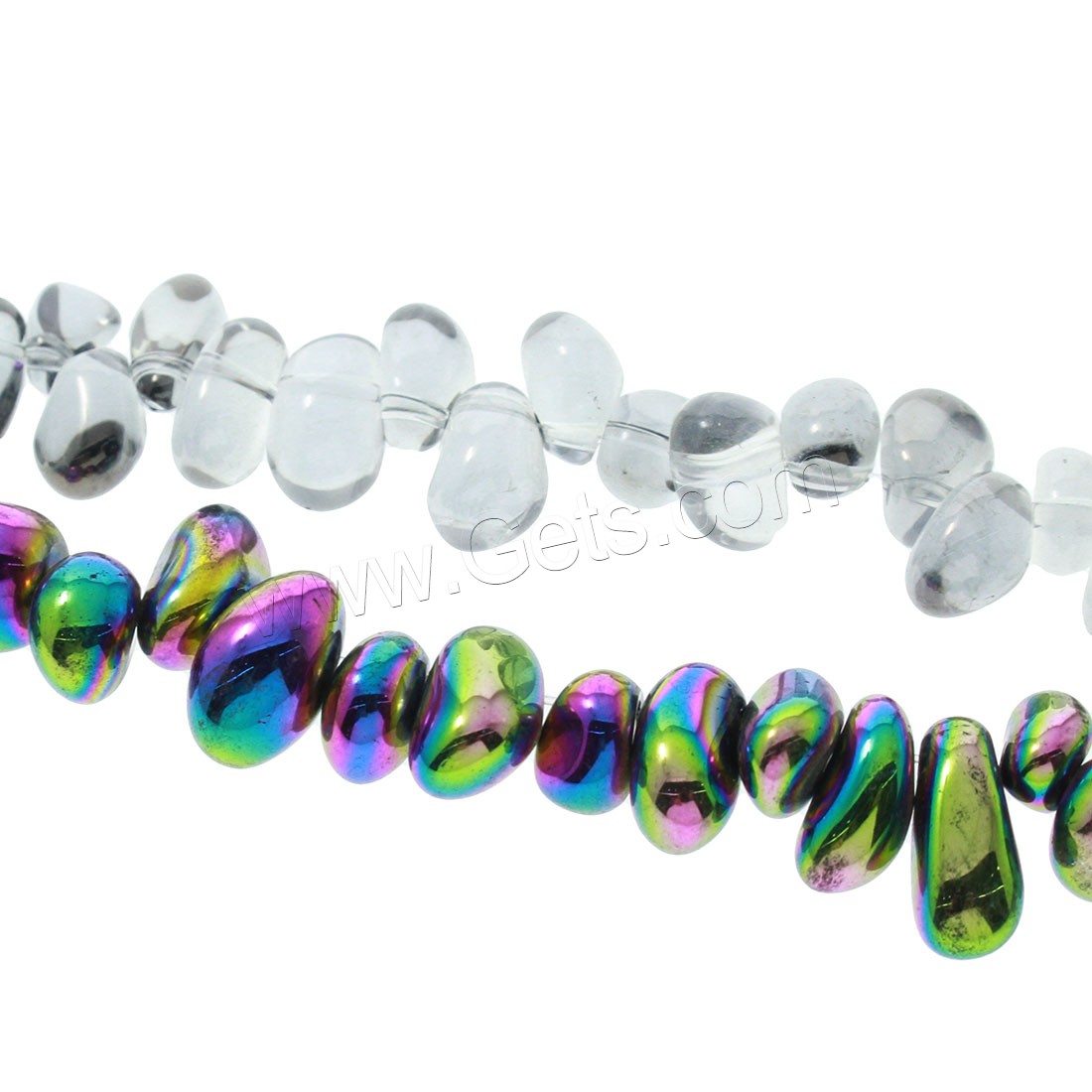 Quartz Beads, Nuggets, colorful plated, more colors for choice, 13x8x8mm-8x7x6mm, Hole:Approx 1mm, Length:Approx 15.3 Inch, Sold By Strand