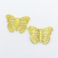 Zinc Alloy Animal Pendants, Butterfly, gold color plated, hollow Approx 1mm 
