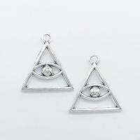 Zinc Alloy Hollow Pendants, Triangle, antique silver color plated Approx 1mm 