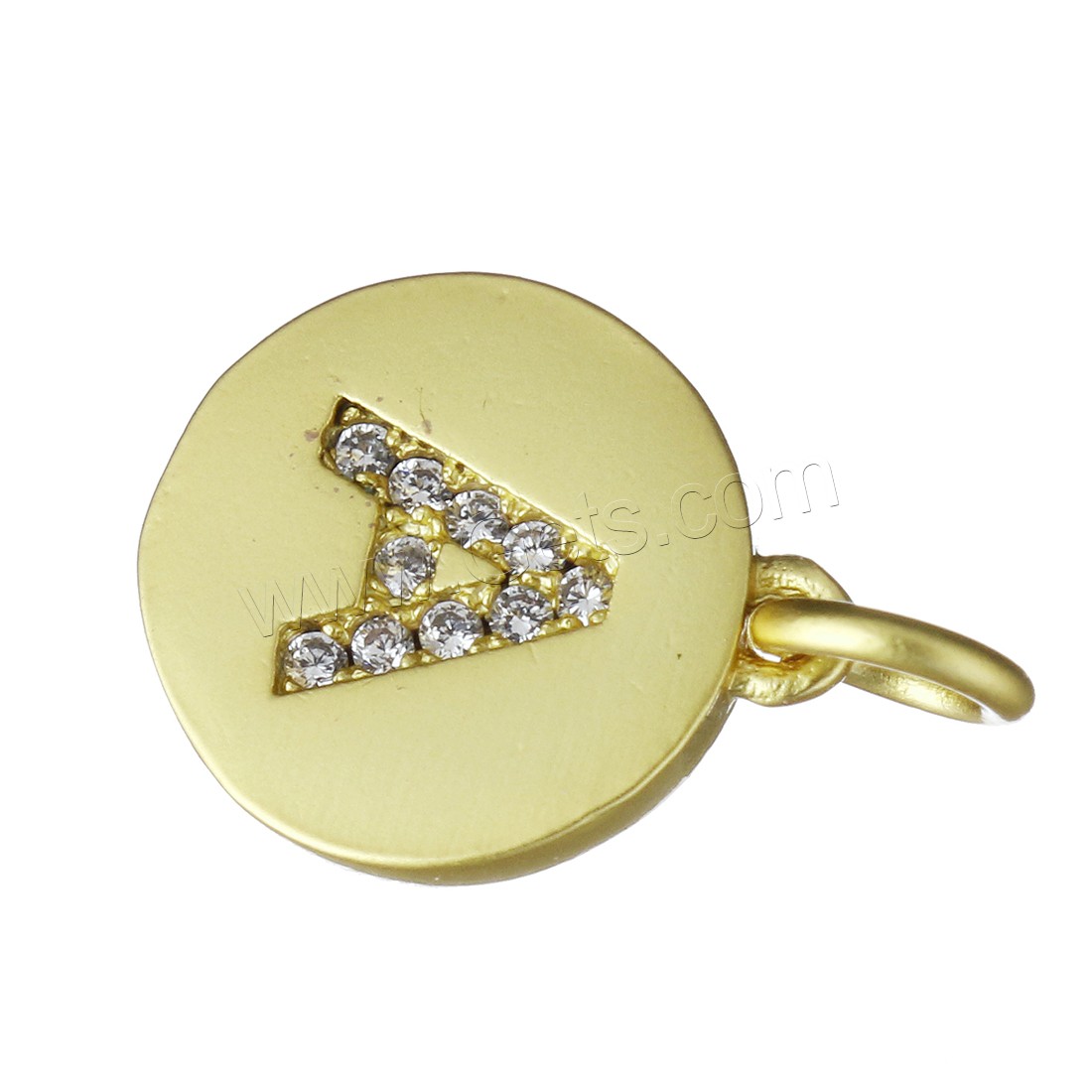 Cubic Zirconia Micro Pave Brass Pendant, Flat Round, plated, letters are from A to Z & micro pave cubic zirconia, more colors for choice, 11x13x2mm, Hole:Approx 3mm, Sold By PC