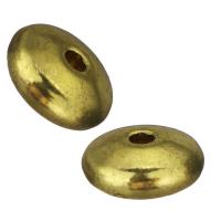 perla de cobre, metal, dorado, 10x4.5mm, agujero:aproximado 1.5mm, Vendido por UD