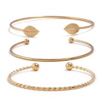 Zinc Alloy Cuff Bangle, plated, three pieces & fashion jewelry & for woman 6mm,6mm,5mm 
