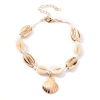 Zinc Alloy Anklet, with Shell, plated, fashion jewelry & for woman Approx 9.2 Inch 