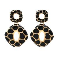 Enamel Zinc Alloy Drop Earring, with Vinyl, plated, fashion jewelry & for woman 