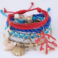 Zinc Alloy Multi Bangle Sets, bracelet, with Nylon Cord, plated, 4 pieces & for woman, 75mm, 4/Set 