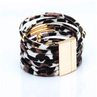 PU Leather Cord Bracelets, with Zinc Alloy, fashion jewelry & for woman 