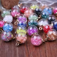 Mixed Glass Bead, with Rhinestone & Acrylic, Round, gold color plated 16*21.5mm Approx 2mm 
