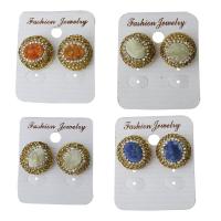 Rhinestone Clay Pave Stud Earring, with Gemstone, for woman 