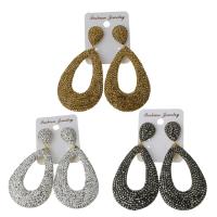 Rhinestone Clay Pave Drop Earring, with rubber earnut, for woman 75mm 
