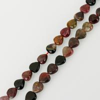 Natürlicher Turmalin Perlen, Herz, verschiedene Größen vorhanden, gemischte Farben, Bohrung:ca. 1.5mm, Länge:ca. 16 ZollInch, ca. 45PCs/Strang, verkauft von Strang