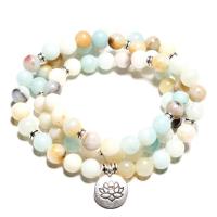 ​Amazonite​ Bracelet, with Zinc Alloy, Flat Round, plated, Unisex Approx 21.6-22.4 Inch 